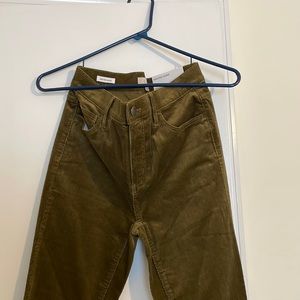 High rise skinny corduroy pants